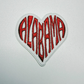 2" ALABAMA Heart -  Embroidered Hat Patch