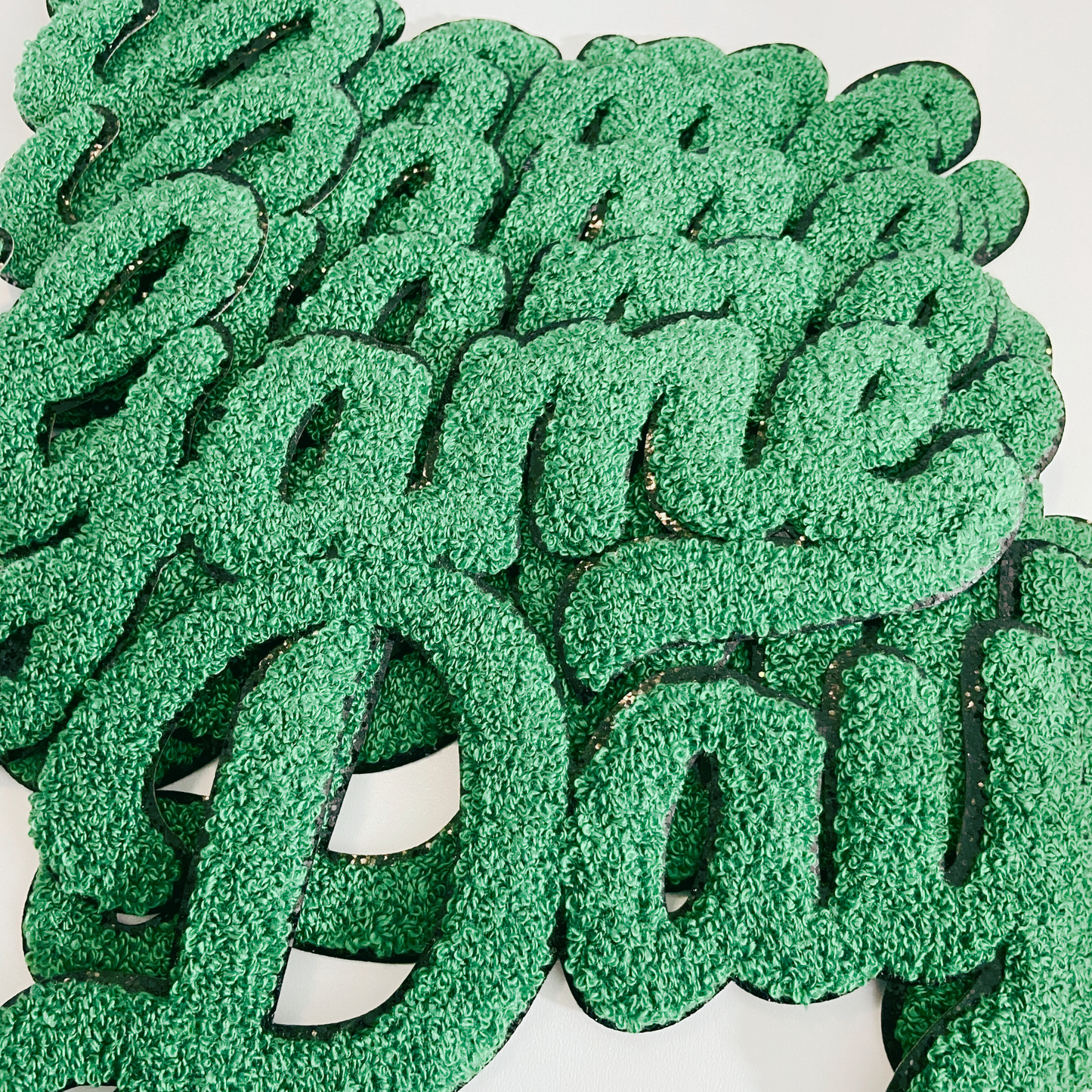 11” GAME DAY script in GREEN - Chenille Patch