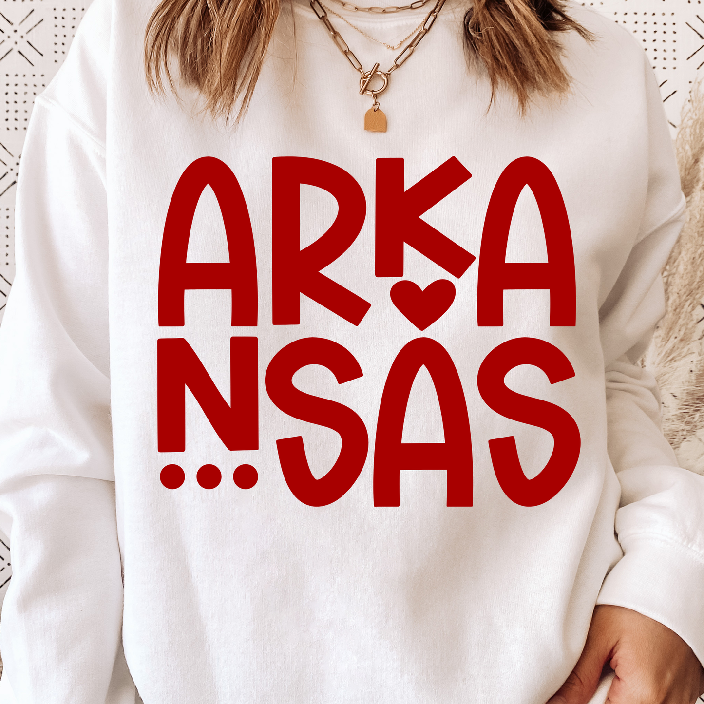 (shirt not included) Arkansas Heart in Red -  Screen print Transfer