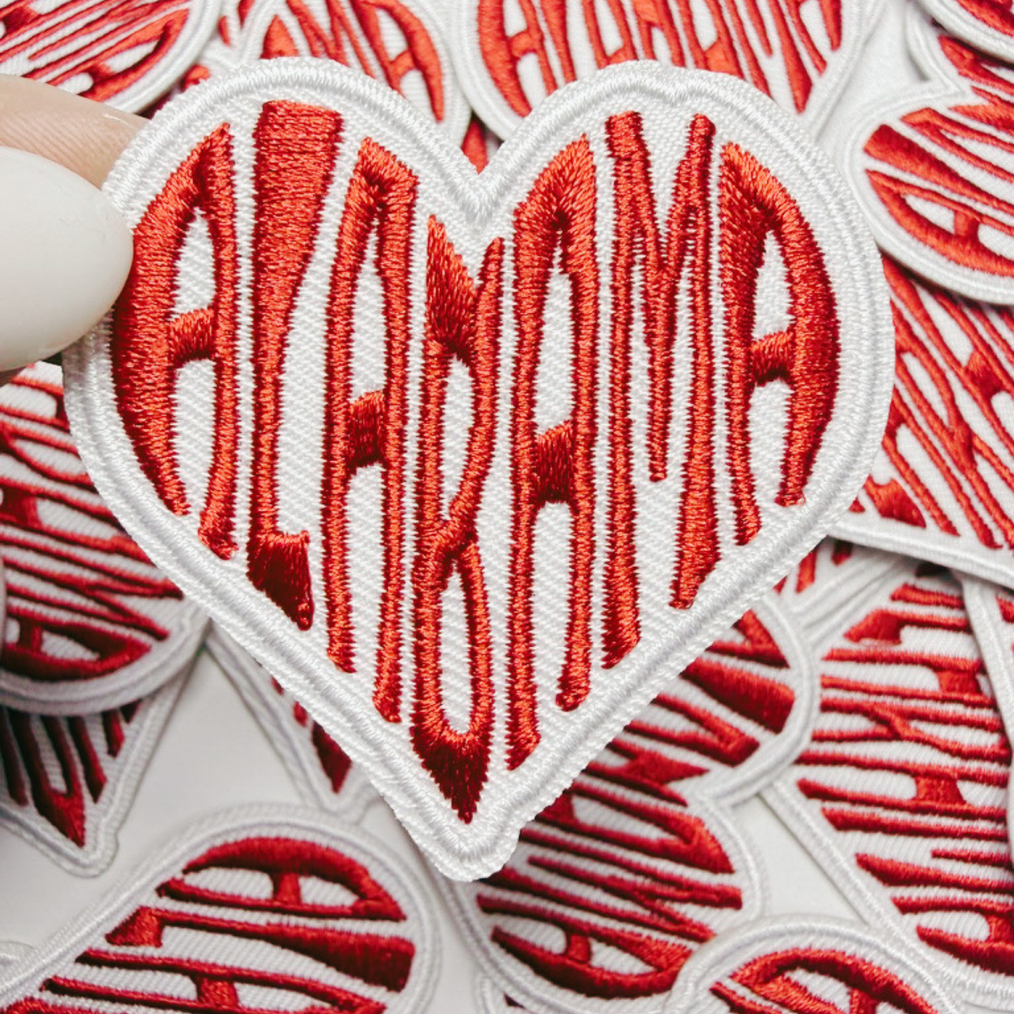 2" ALABAMA Heart -  Embroidered Hat Patch