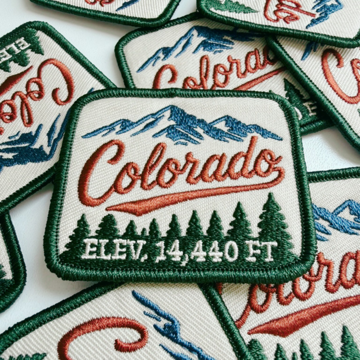 2.5" Colorado elevation 14,440ft  - Embroidered Hat Patch