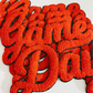 11” GAME DAY script in RED - Chenille Patch