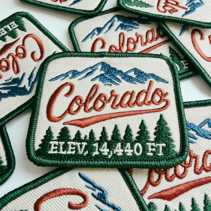 2.5" Colorado elevation 14,440ft  - Embroidered Hat Patch
