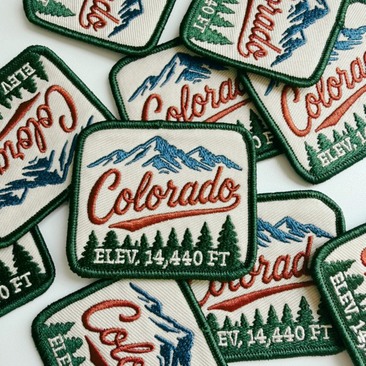 2.5" Colorado elevation 14,440ft  - Embroidered Hat Patch
