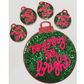 Merry & Bright Ornament - 9 inch x 10 inch  - Large SEQUIN Patch