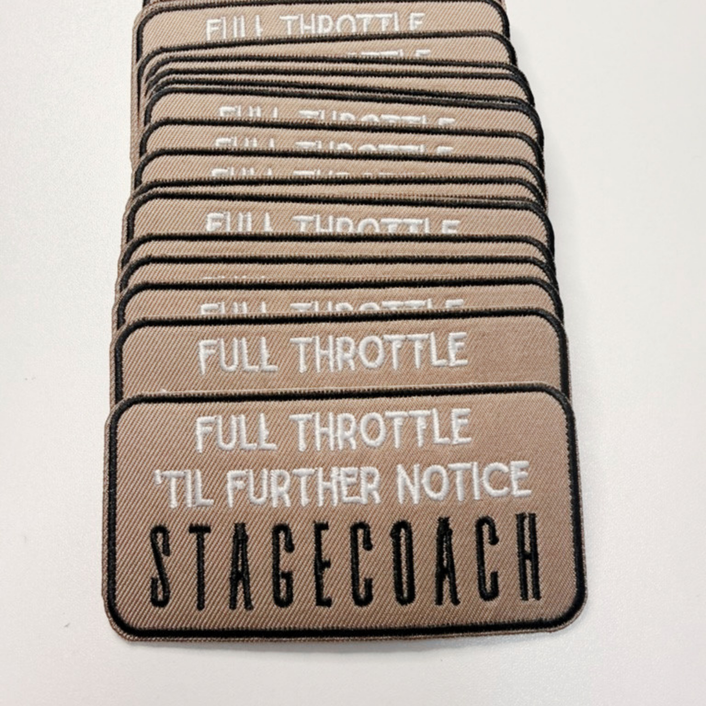 3.5" FULL THROTTLE 'TIL FURTHER NOTICE  STAGECOACH -  Embroidered Hat Patch