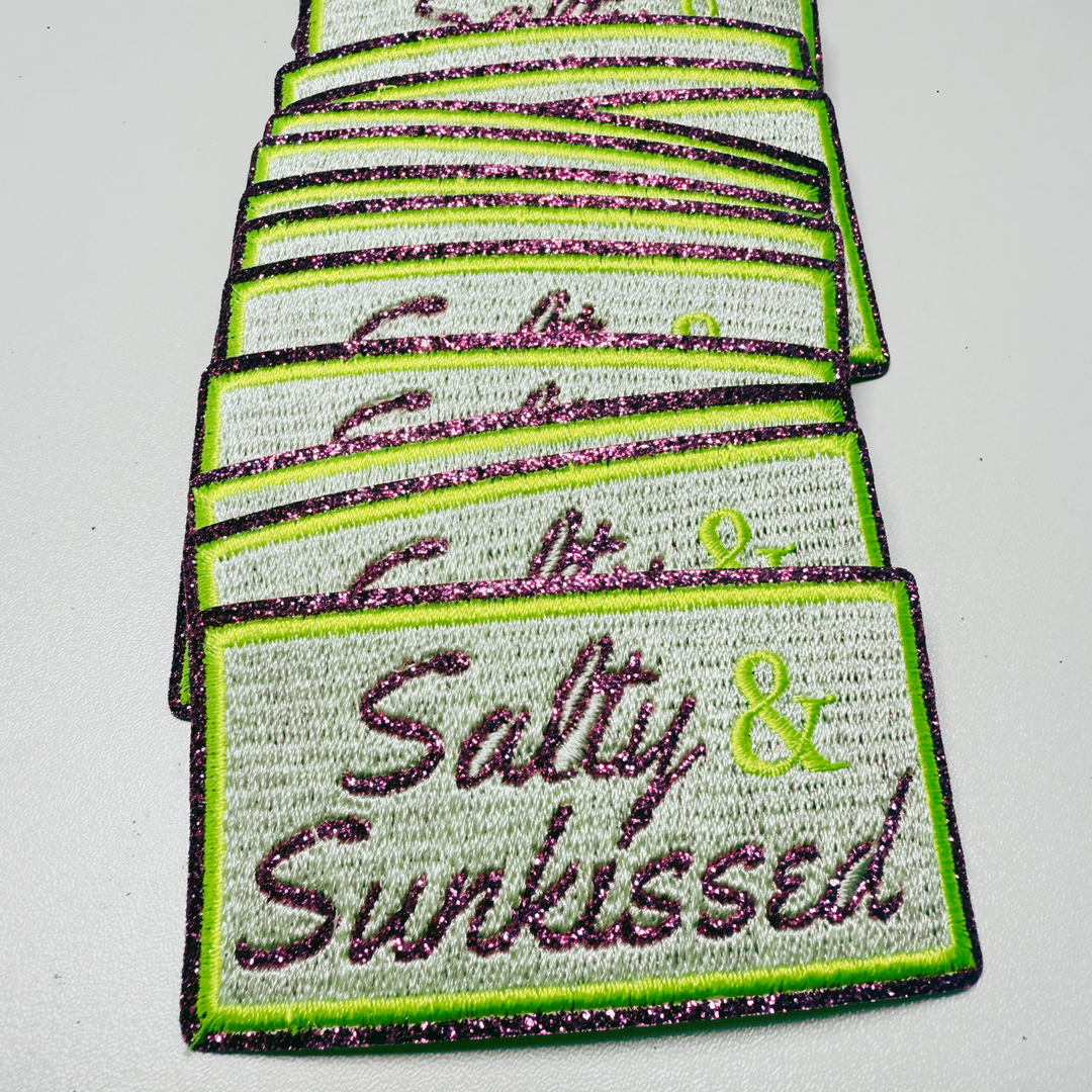 3" Sunkissed &amp; Salty -  Embroidered Hat Patch
