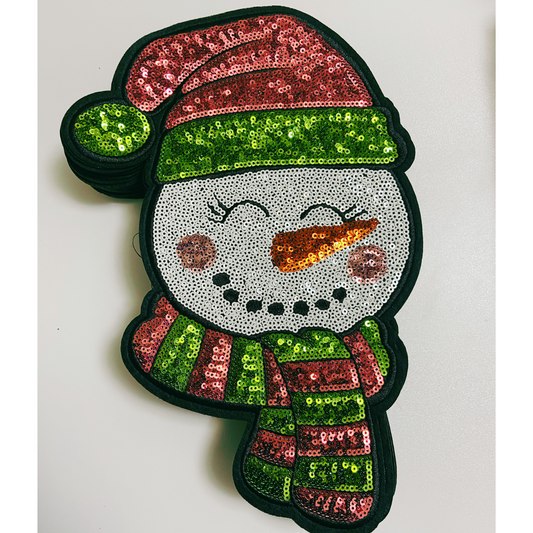 7" x 11" Holiday Snowman - SEQUIN Patch