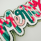 11" inch MERRY  multicolored - Chenille Patch