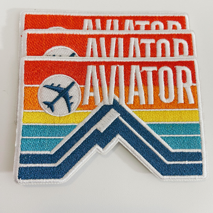 3.5" AVIATOR -  Embroidered Hat Patch