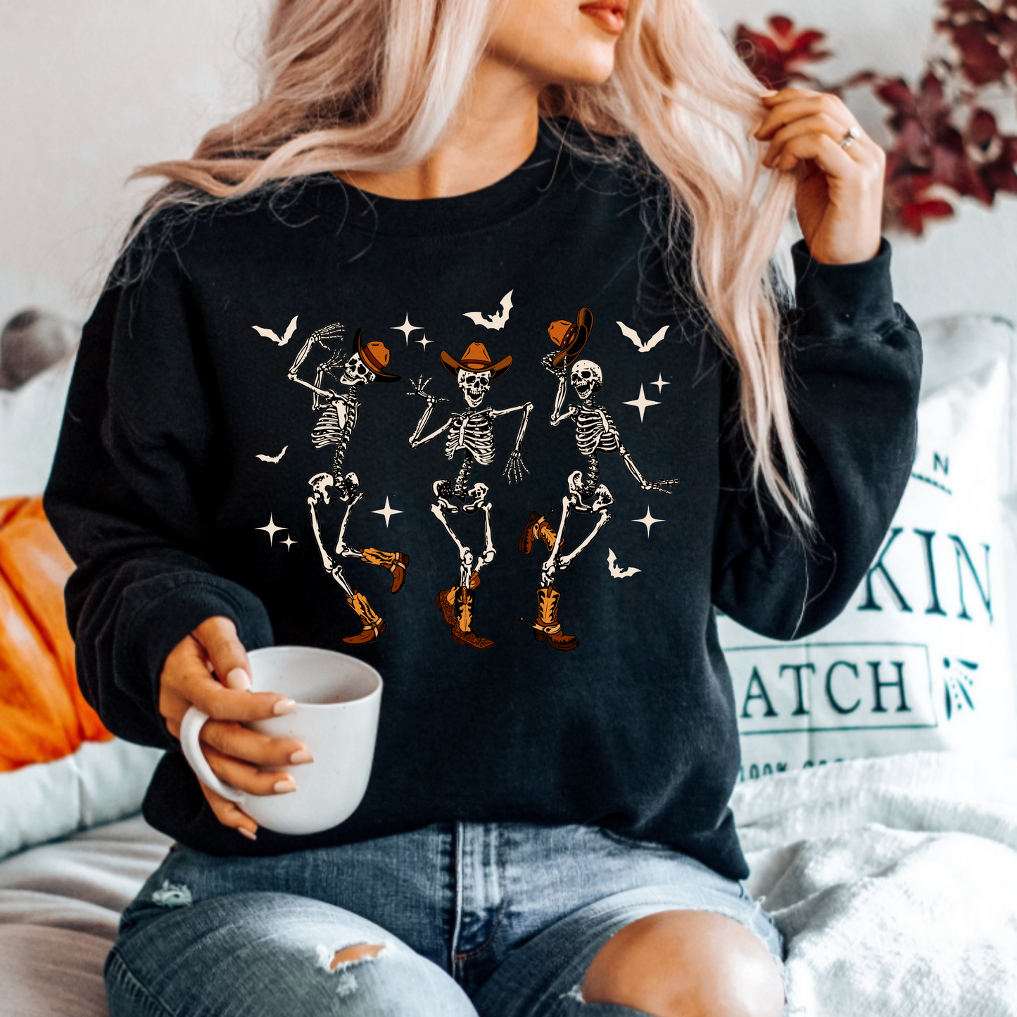 (shirt not included) Dancing Skellies - Western Halloween  -  COLD PEEL DTF