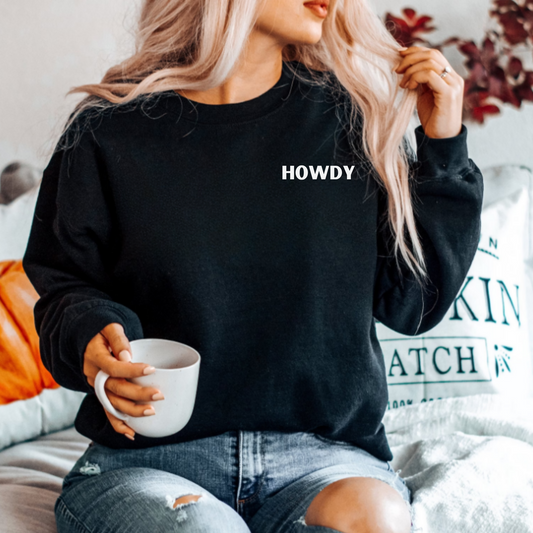 (Shirt Not Included) Howdy Pocket in White  -  Clear Film Transfer