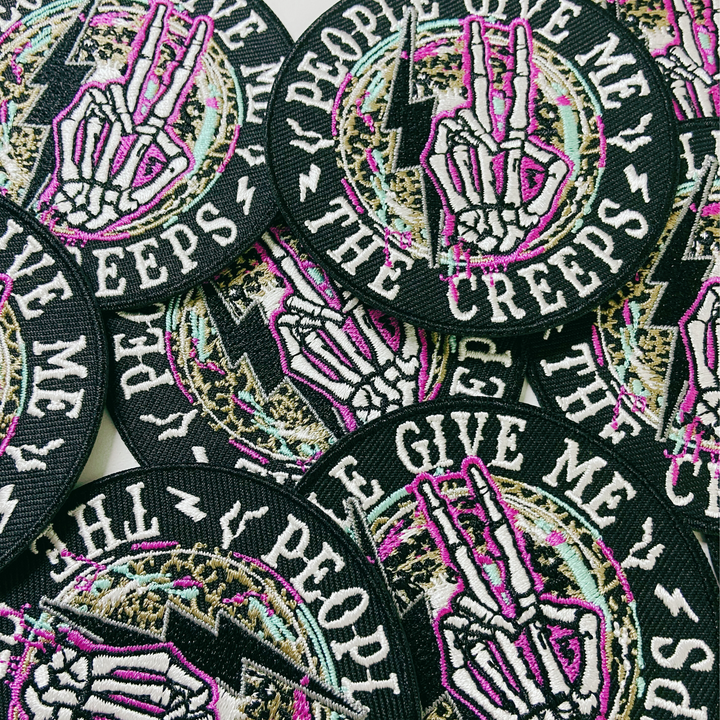 3"  People Give Me the Creeps -  Embroidered Hat Patch