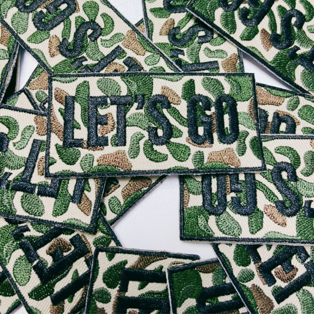 3" Lets Go camp Patch  -  Embroidered Hat Patch
