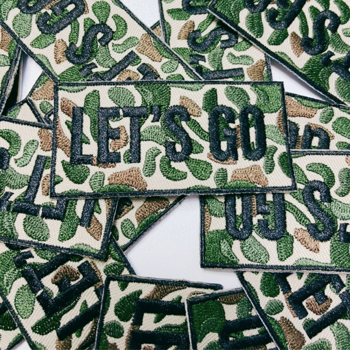 3" Lets Go camp Patch  -  Embroidered Hat Patch