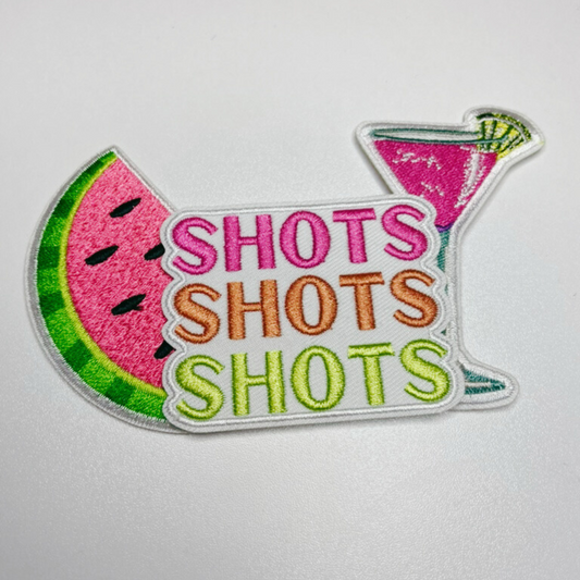 2.5" SHOTS SHOTS SHOTS - Embroidered Hat Patch