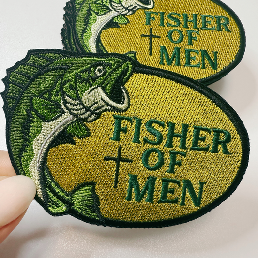 3.5" Fisher of Men - Embroidered Hat Patch