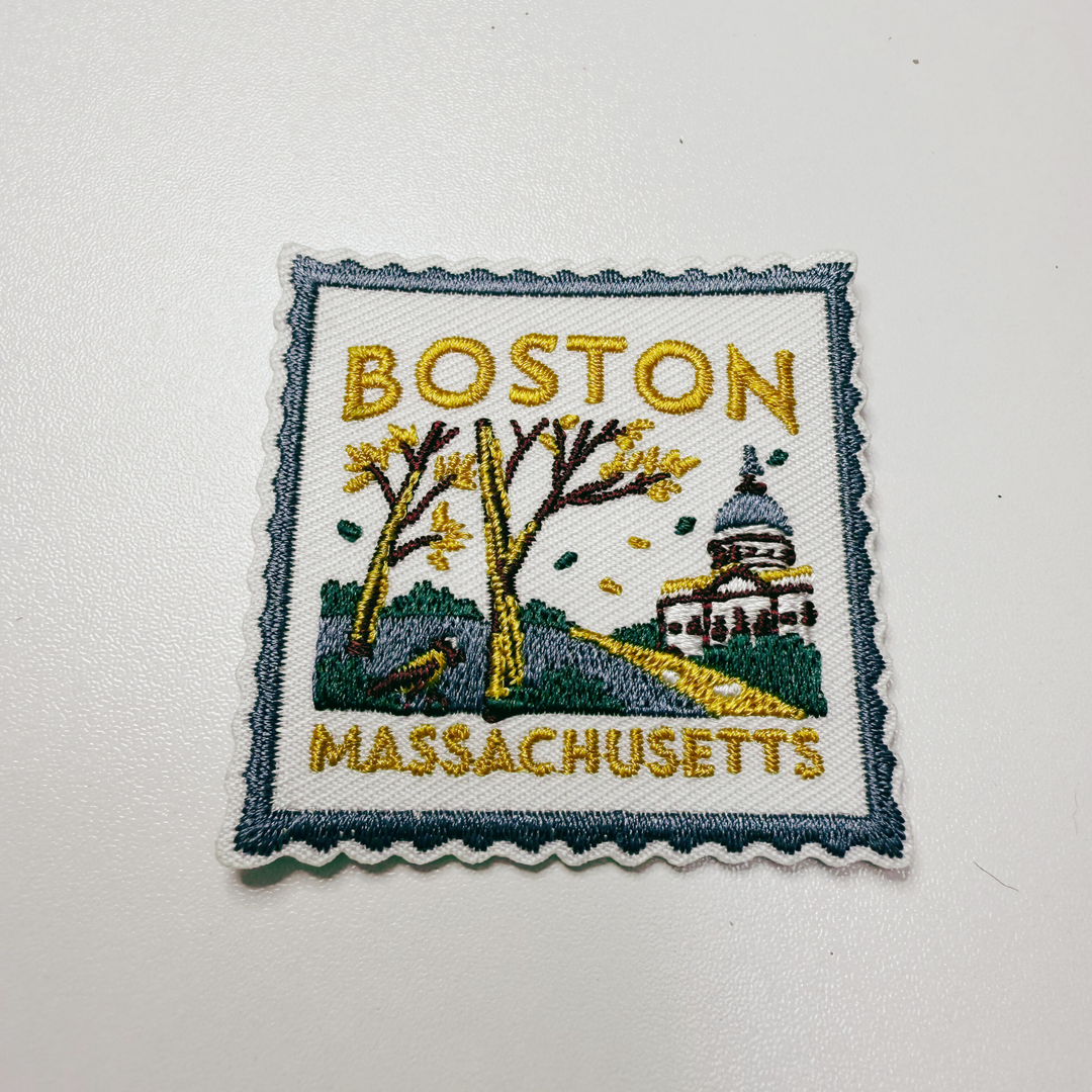 2" Massachusetts Stamp -  Embroidered Hat Patch