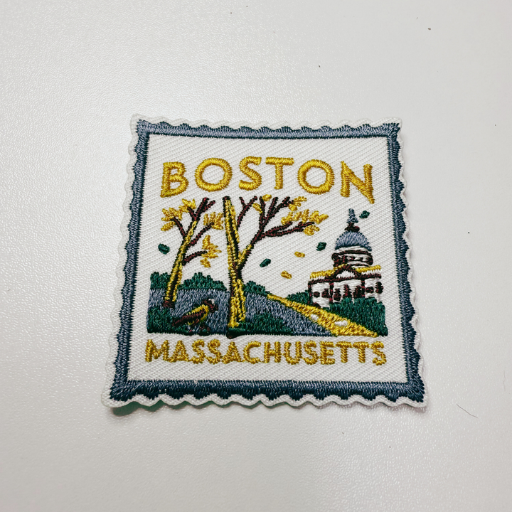 2" Massachusetts Stamp -  Embroidered Hat Patch