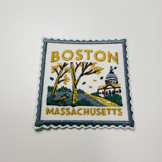 2" Massachusetts Stamp -  Embroidered Hat Patch