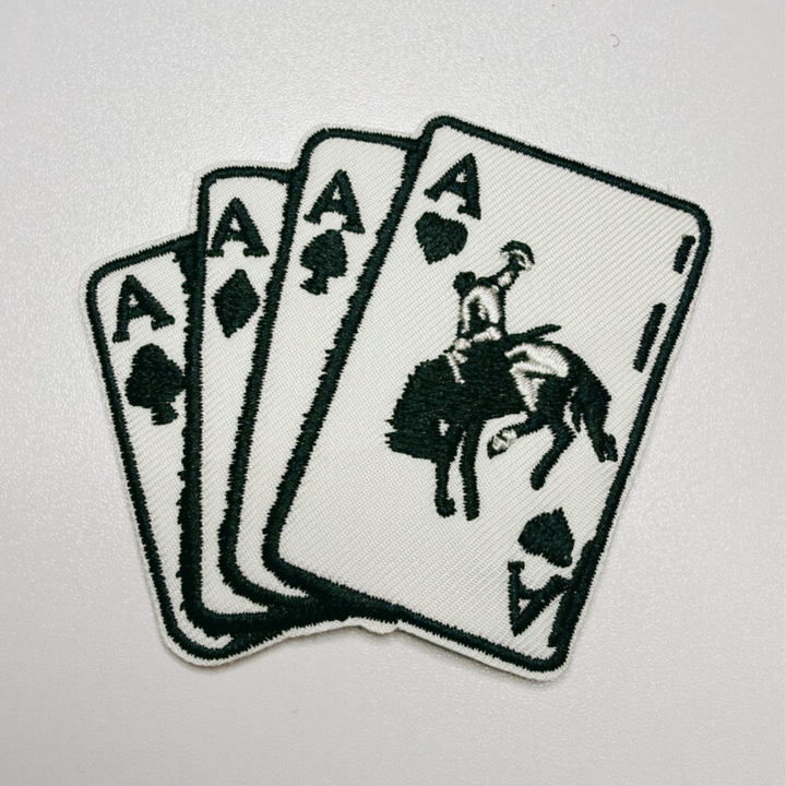 3" Bucking Aces   -  Embroidered Hat Patch