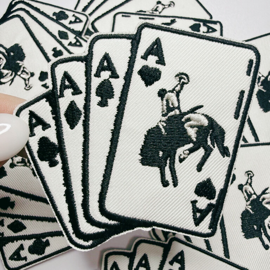 3" Bucking Aces - Embroidered Hat Patch