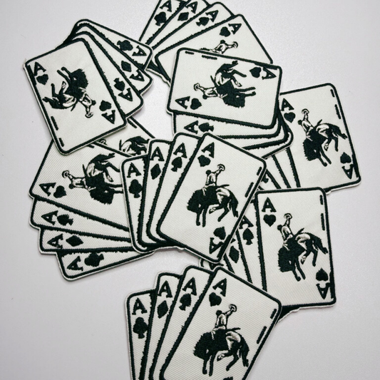 3" Bucking Aces - Embroidered Hat Patch