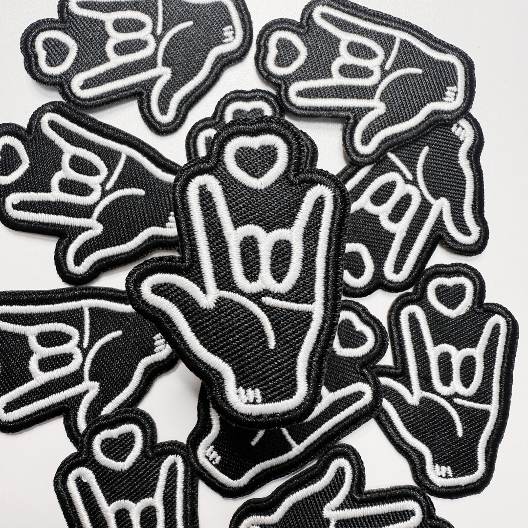 2" I love you, ASL - Embroidered Hat Patch