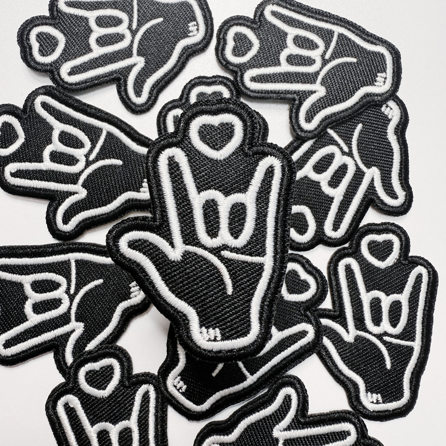 2" I love you, ASL - Embroidered Hat Patch