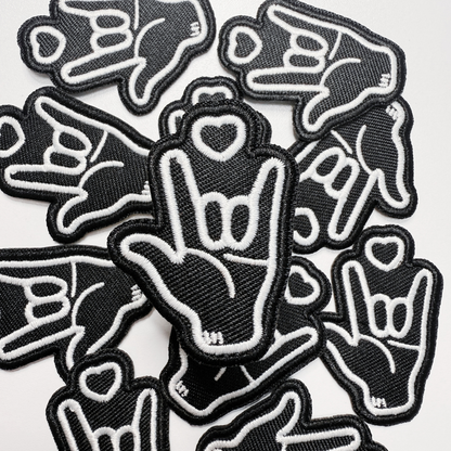 2" I love you, ASL - Embroidered Hat Patch