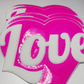 10.5” LOVE sequin Heart in Hot Pink - Sequin Patch