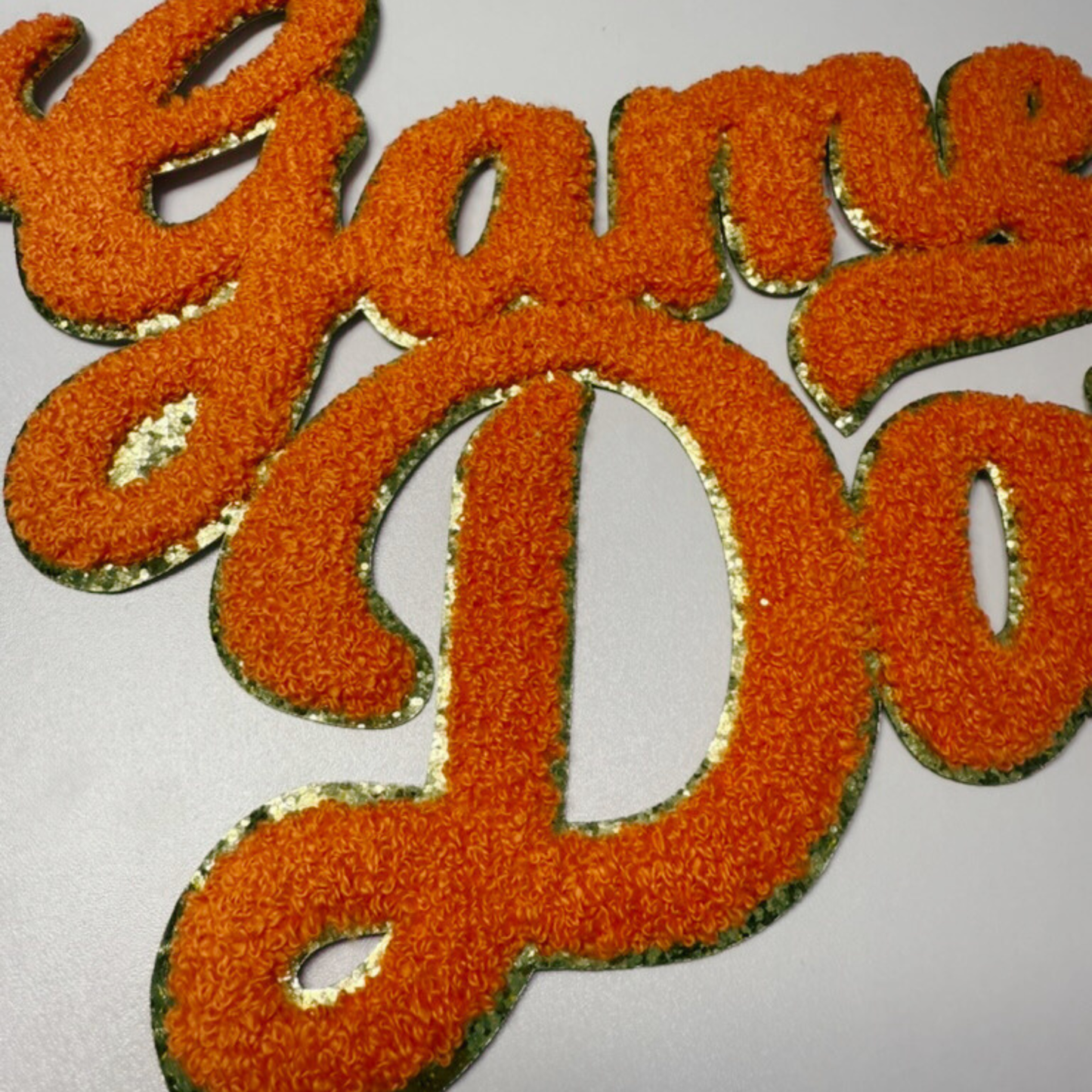 11” GAME DAY script in ORANGE - Chenille Patch