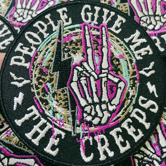 3"  People Give Me the Creeps -  Embroidered Hat Patch