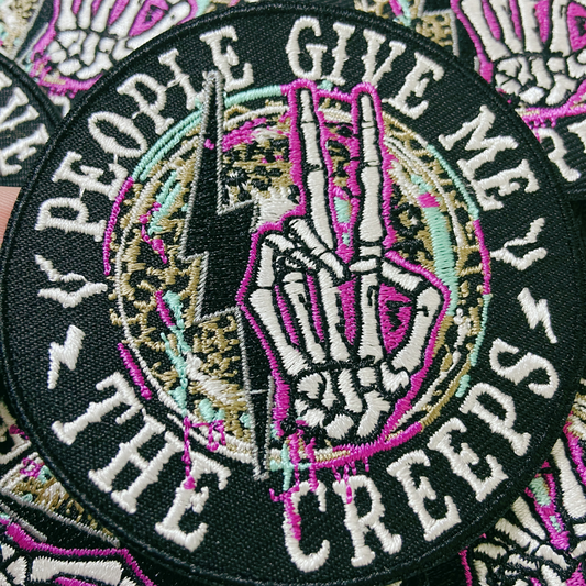 3" People Give Me the Creeps - Embroidered Hat Patch