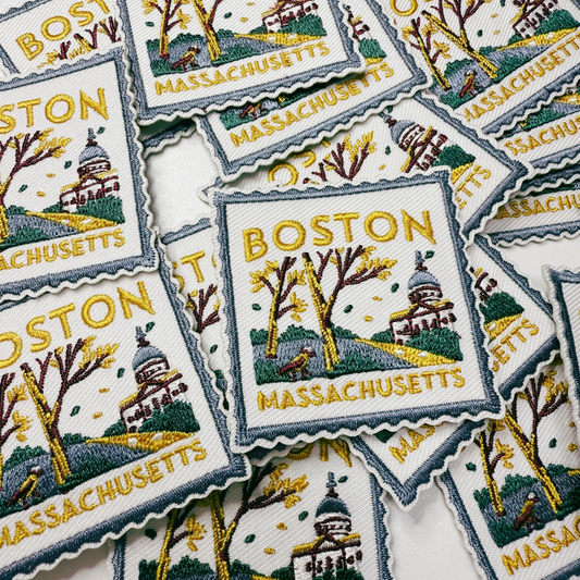 2" Massachusetts Stamp -  Embroidered Hat Patch