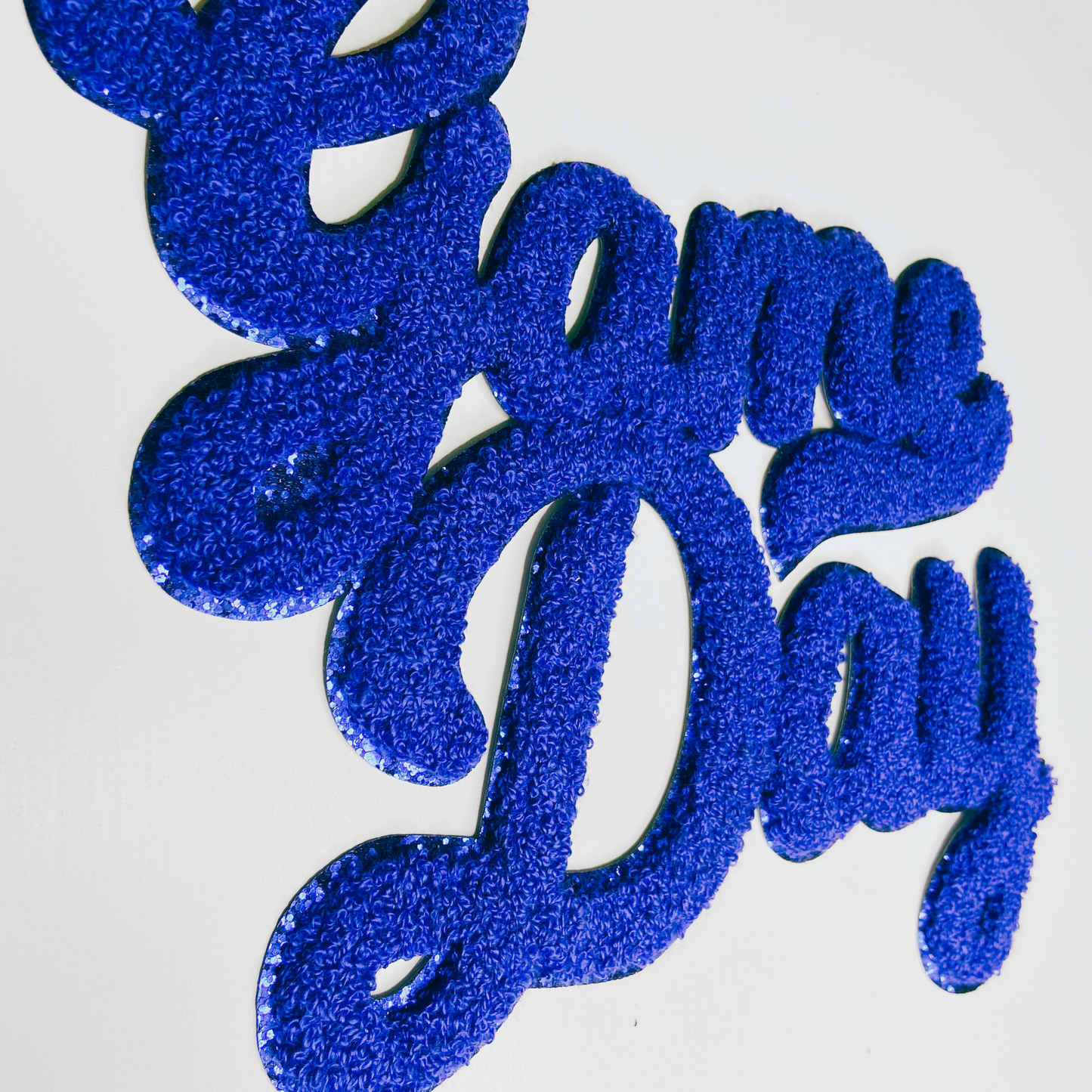 11” GAME DAY script in Navy Blue - Chenille Patch