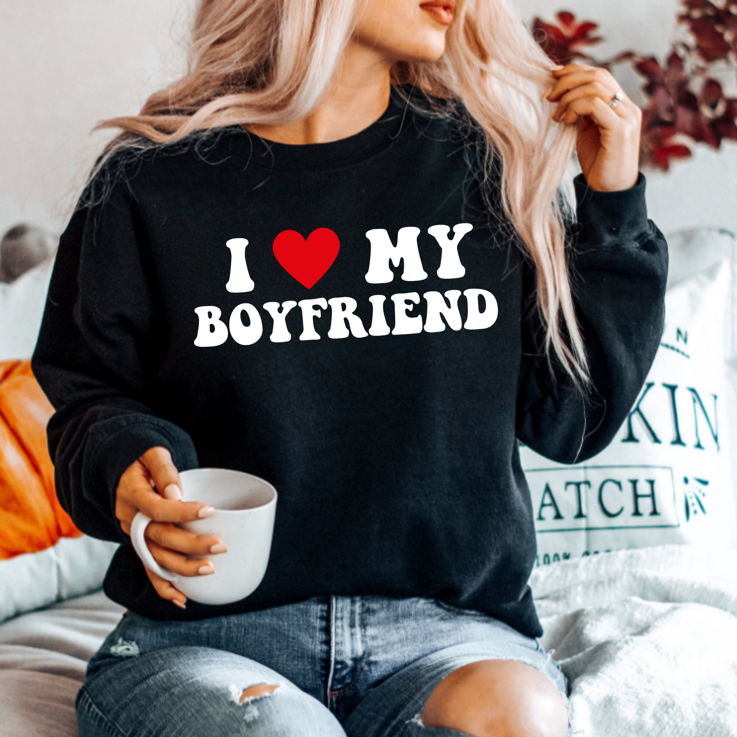 (Shirt not included) I Love my Girlfriend / Boyfriend -  Matte Clear Film Transfer