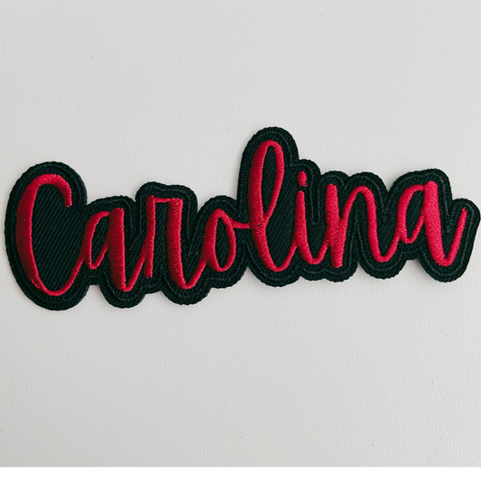 4" Carolina  Red and Black  -  Embroidered Hat Patch