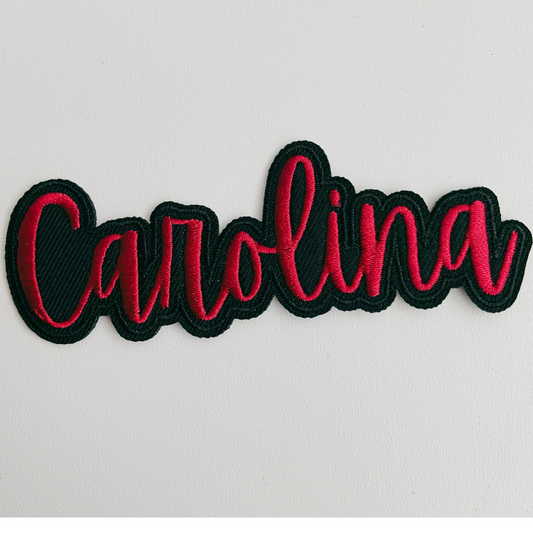 4" Carolina Red and Black - Embroidered Hat Patch