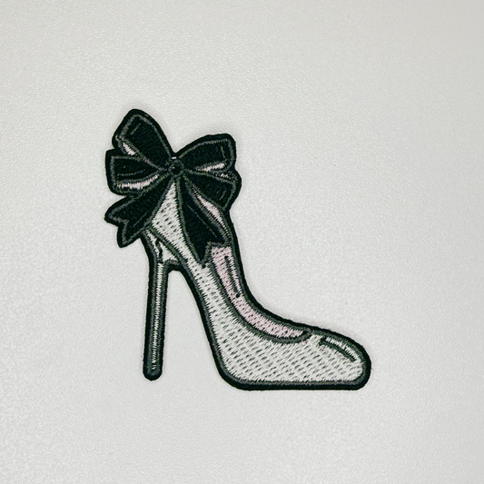 2" High Heel w Bow - Embroidered Hat Patch