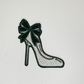 2" High Heel w Bow   -  Embroidered Hat Patch