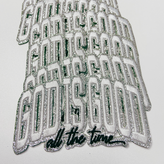 4" God Is Good -  Embroidered Hat Patch