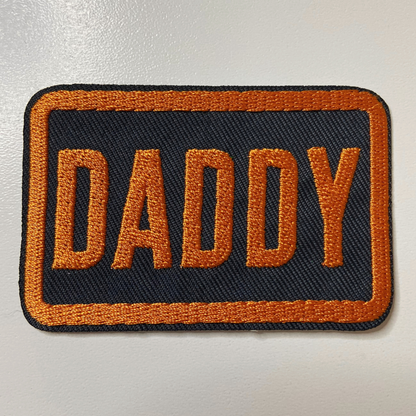 3" Daddy (Orange & Gray) -  Embroidered Hat Patch