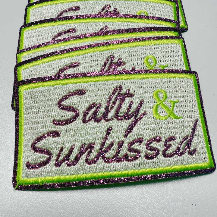 3" Sunkissed &amp; Salty -  Embroidered Hat Patch