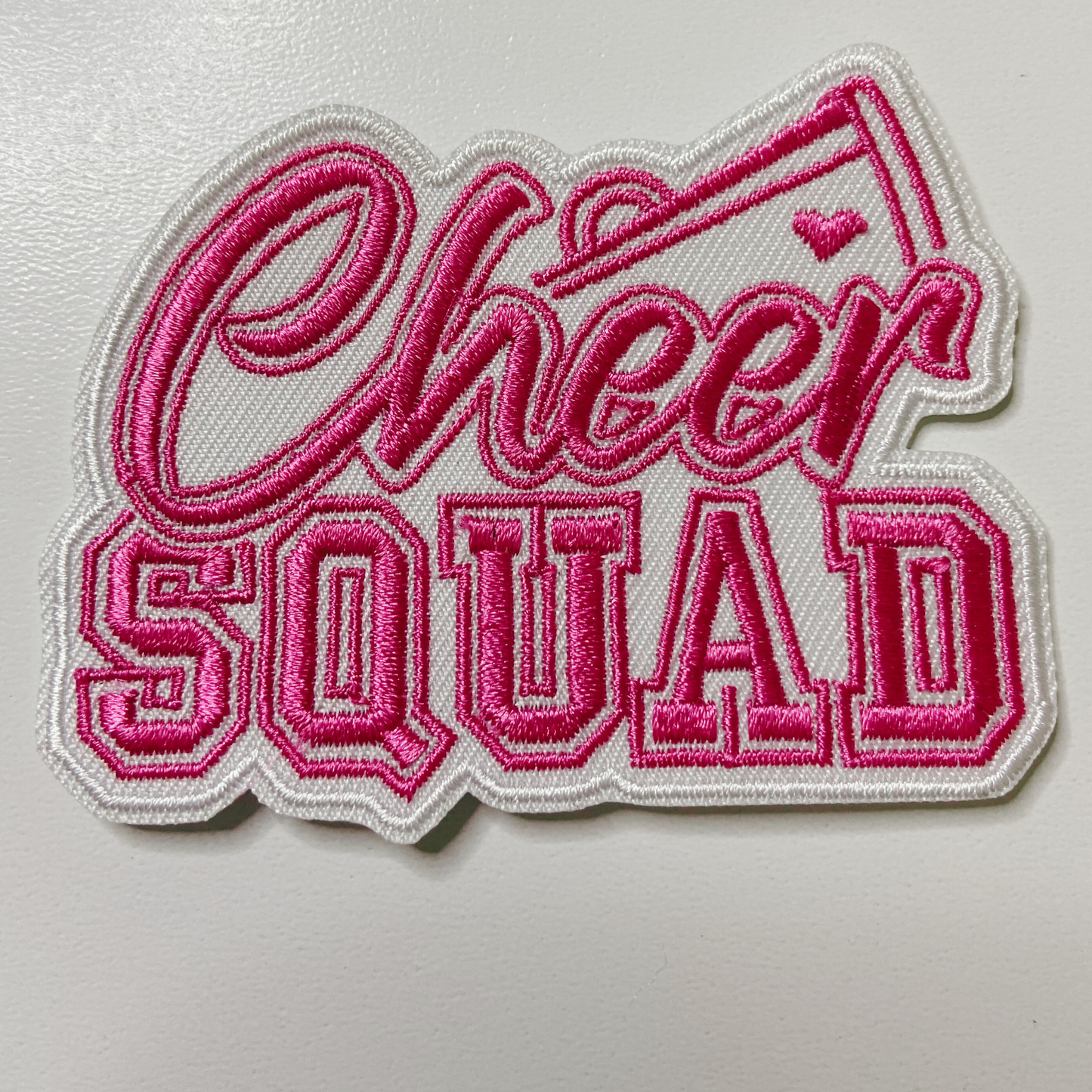 3" Cheer Squad in Pink  -  Embroidered Hat Patch