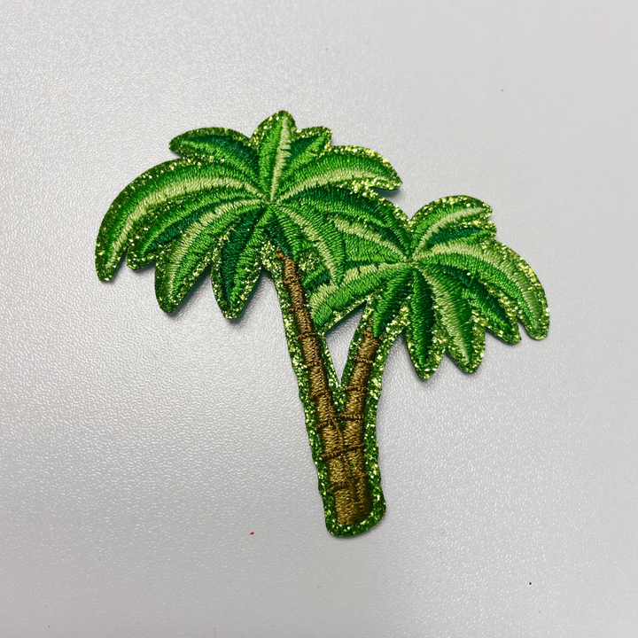 2.5" Green Palm Trees -  Embroidered Hat Patch