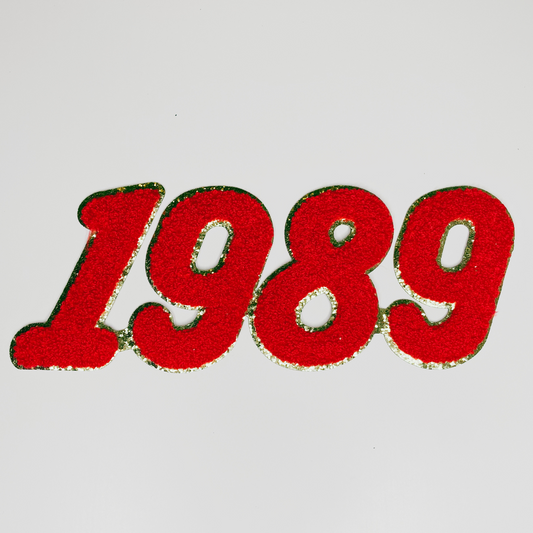 1989 - Chenille Patch in red with gold backing