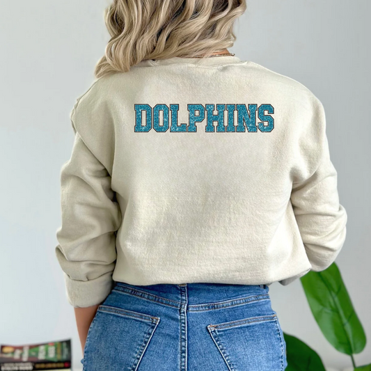(shirt not Included) Faux Sequin Dolphins - Clear Film Transfer