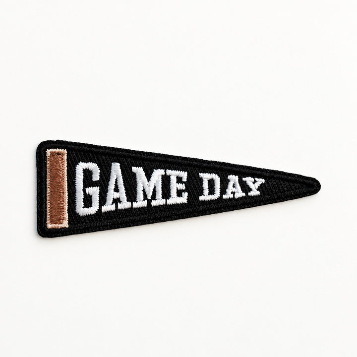 2.5"  GAME DAY Pennant Flag  -  Embroidered Hat Patch