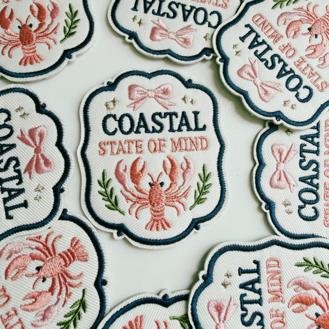 2.5" Coastal State of Mind  -  Embroidered Hat Patch